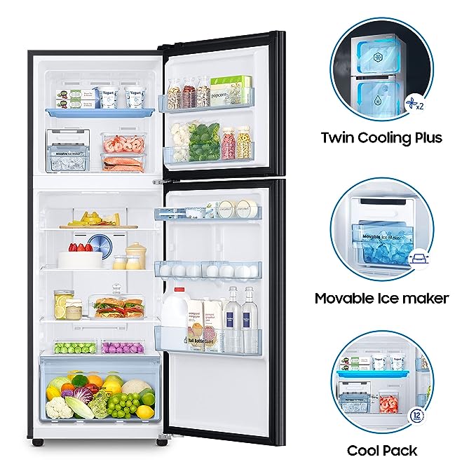 Samsung 301 L 2 Star Convertible 5In1, Digital Inverter Frost Free Double Door Refrigerator (RT34C4522B1/HL, Black Matt, 2023 Model) (OPEN BOX) Samsung 301 L 2 Star Convertible 5In1, Digital Inverter Frost Free Double Door Refrigerator (RT34C4522B1/HL, Black Matt, 2023 Model) (OPEN BOX)